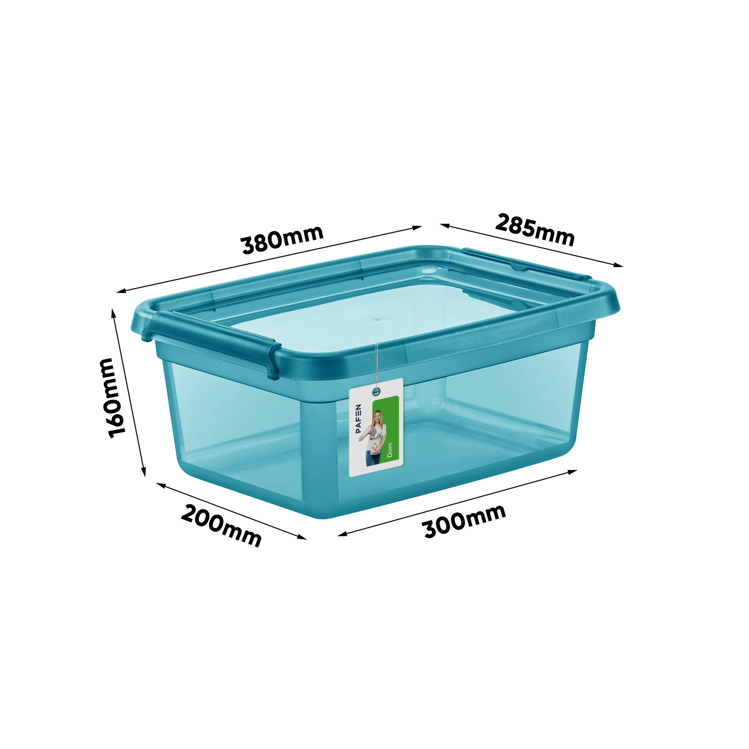 Wymiary Zestaw pojemników do przechowywania BaseStore Color 2522 Transparent niebieski (1)